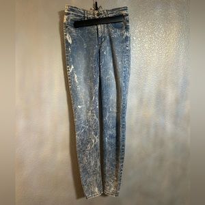 Women’s Guess light blue Acid Wash stretch High Rise SkinnyJeans Size 24